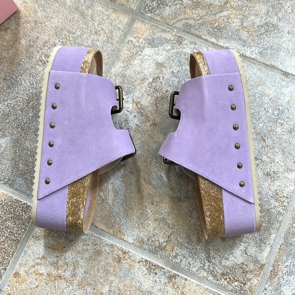 Free People x Intentionally Rule Breaker Platform Suede Sandals Sz 9 NIB - Picture 8 of 12